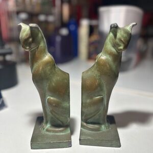 Heavy cast Cat Bookends 100 years old!